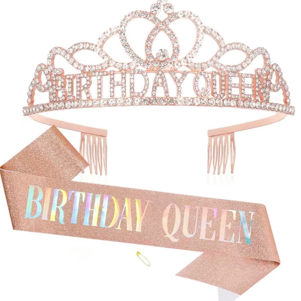 Birthday queen Tiara & sash / pink